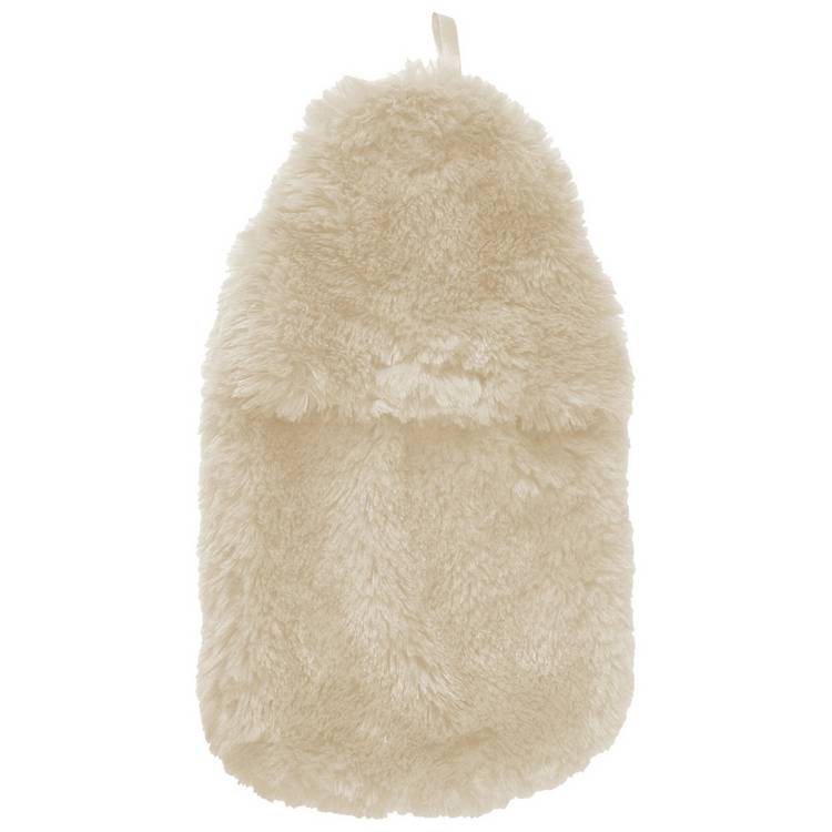 Hot water bottle and fur cover cream, imported from the UK