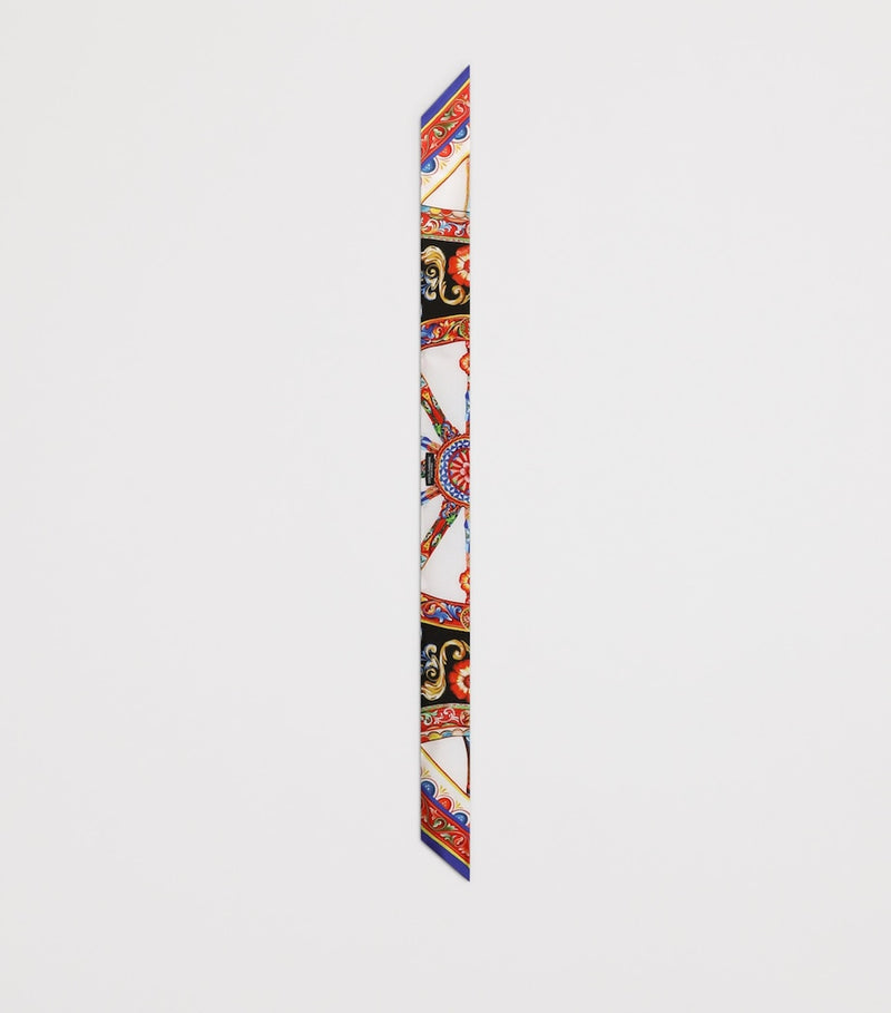 Dolce&Gabbana silk scarf Carretto Print 6x100cm, UK version