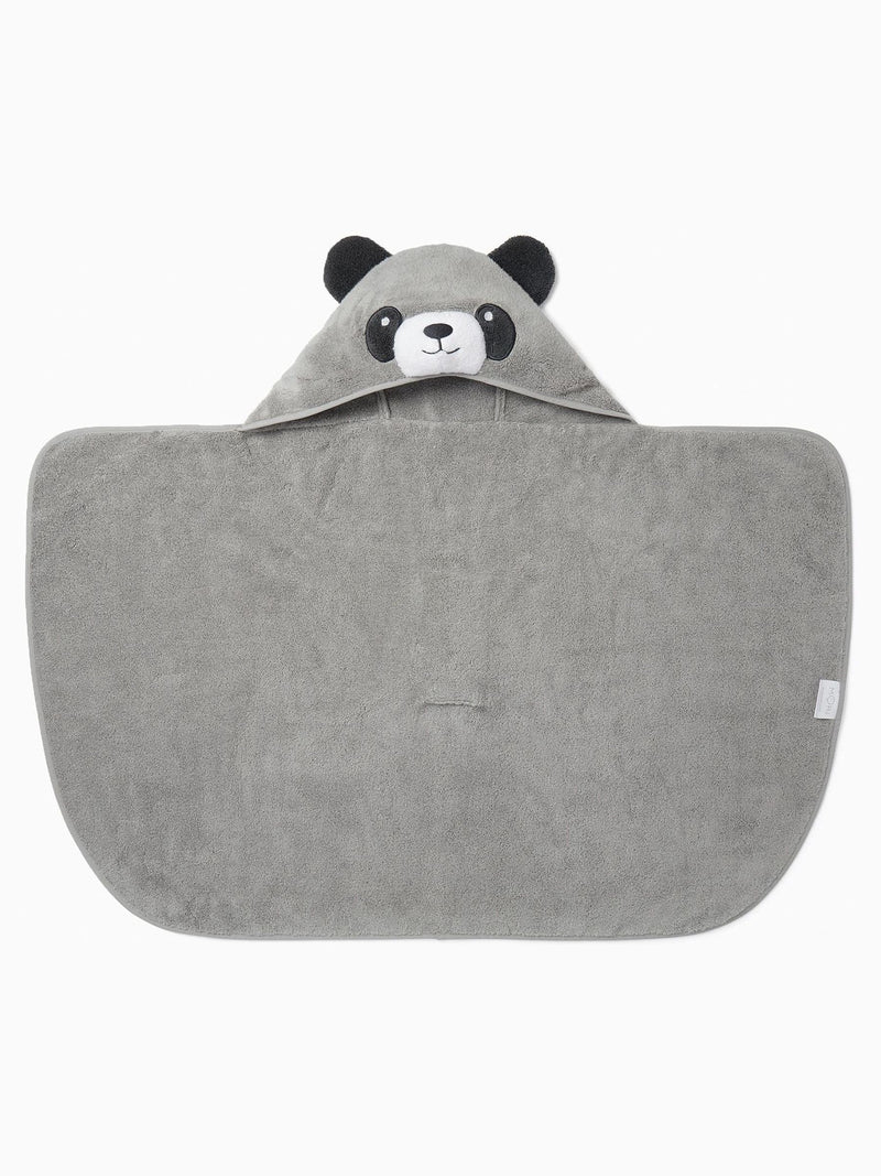 MORI grey Panda Panda cotton kids hooded towel - British product