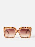 Oliver Bonas brown tort oversized square sunglasses, imported from the UK