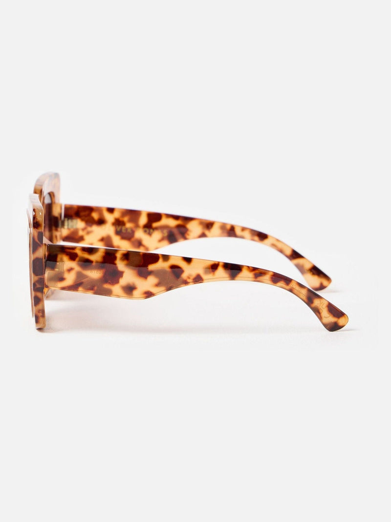 Oliver Bonas brown tort oversized square sunglasses, imported from the UK