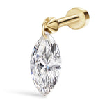 Maria Tash yellow gold floating marquise diamond stud earring - British product