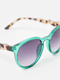 Oliver Bonas green preppy sunglasses, imported from the UK