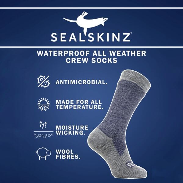 Sealskinz waterproof mid socks with merino wool - British product