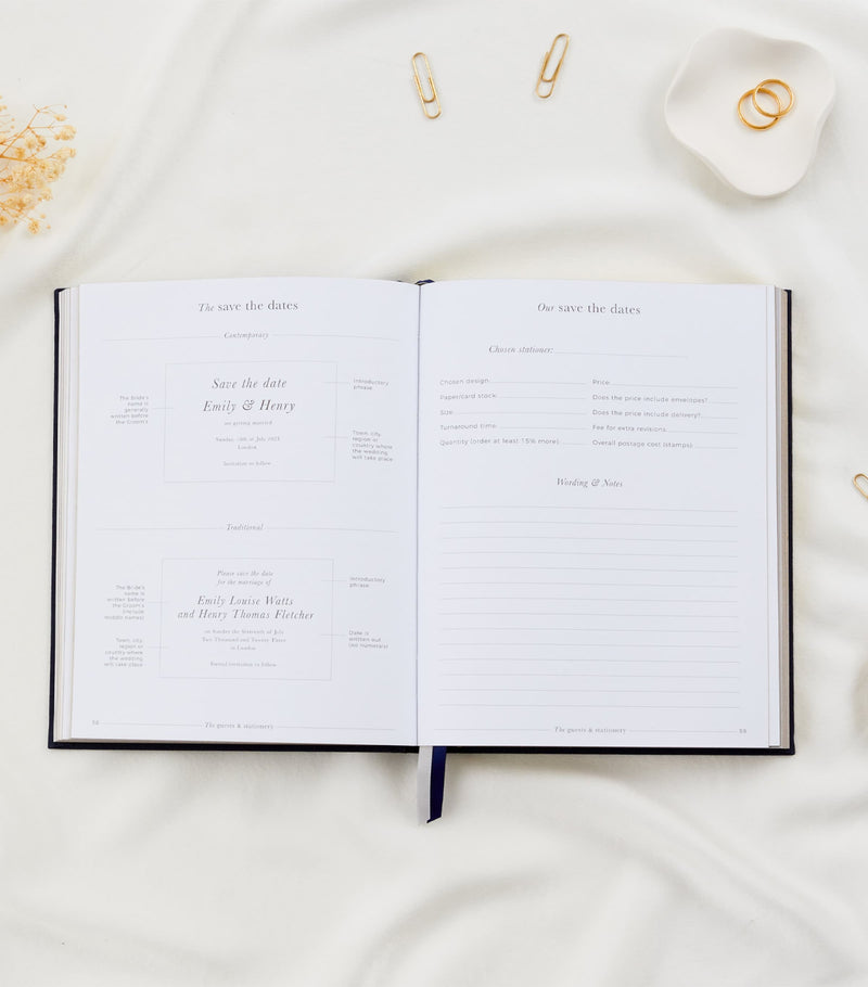 Blush and Gold wedding planner journal - British product