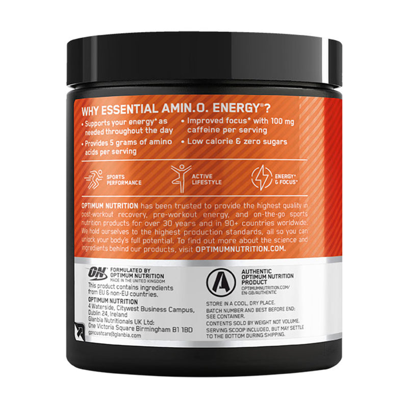 Optimum Nutrition Amino Energy Orange 270g, imported from the UK