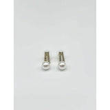 SVNX pearl drop earrings in gold stainless steel, imported from the UK