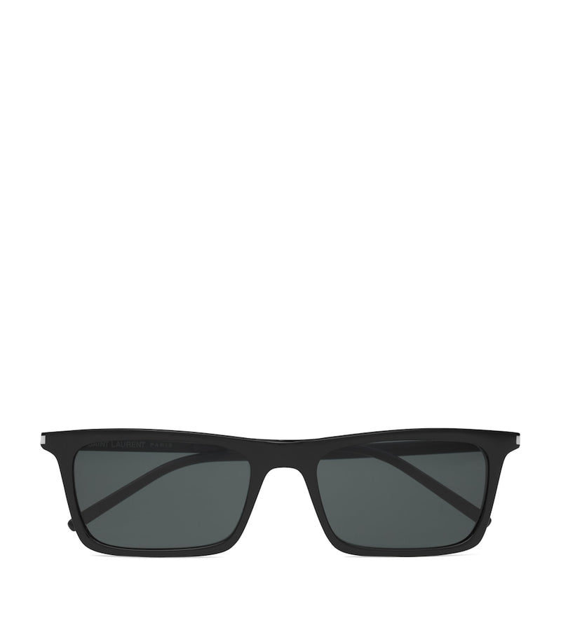 Saint Laurent Betty square sunglasses in black acetate, imported from the UK