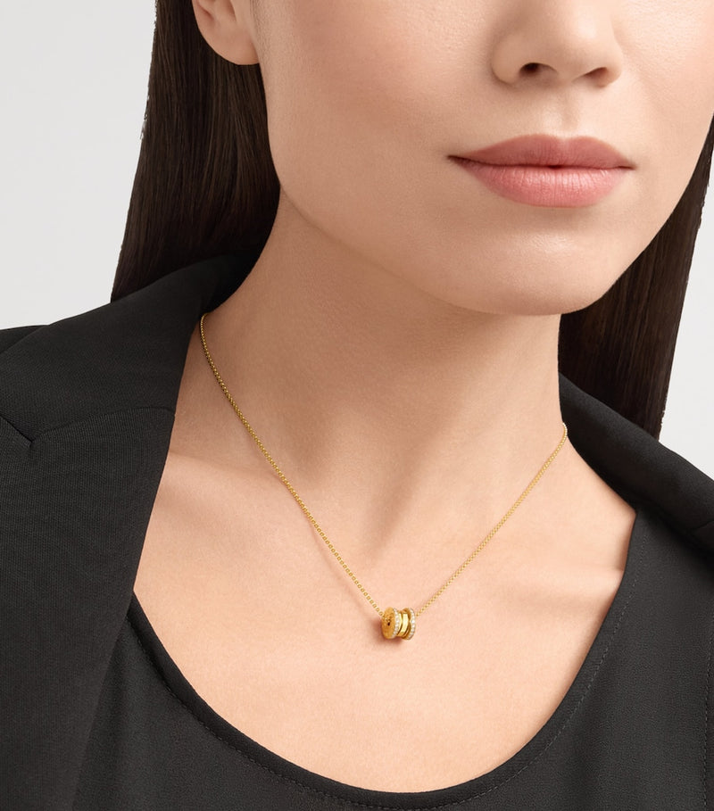 Bvlgari B.zero1 diamond pendant necklace yellow gold - British product
