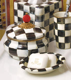 MacKenzie-Childs Courtly Check small squashed pot, UK version