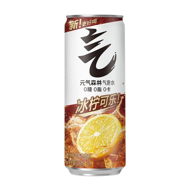 Genki Forest lemon cola sparkling water can, UK version