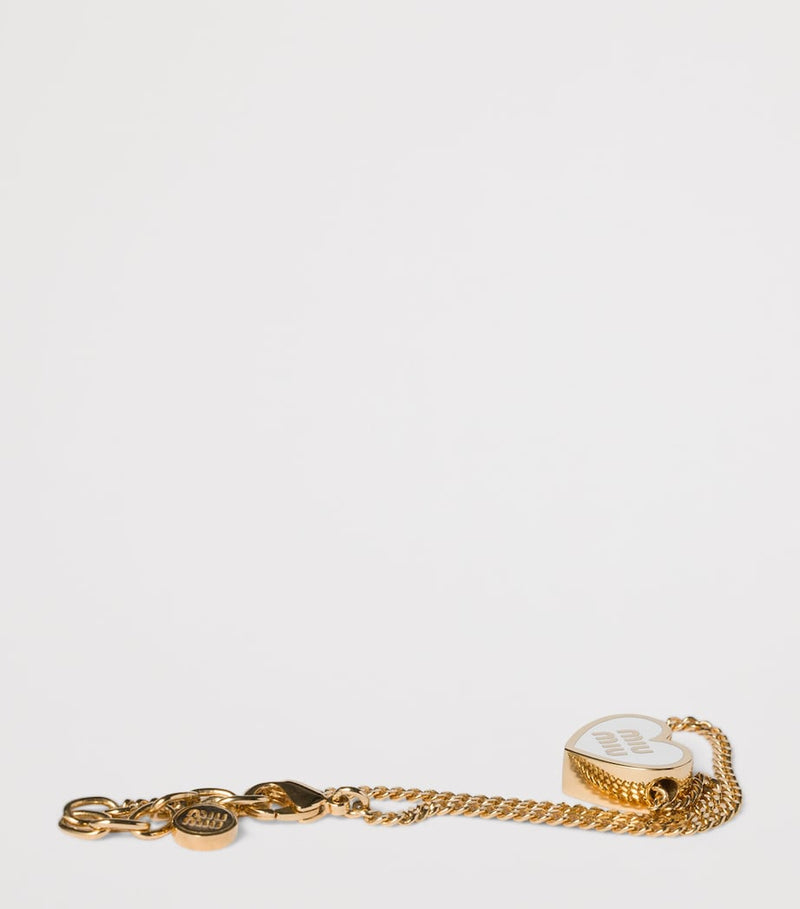 Miu Miu enamel heart logo bracelet, imported from the UK