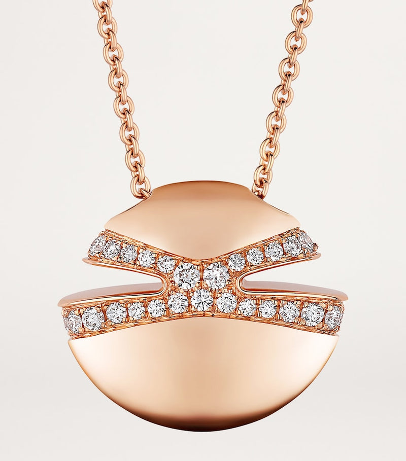 Bvlgari rose gold diamond cabochon necklace - British product