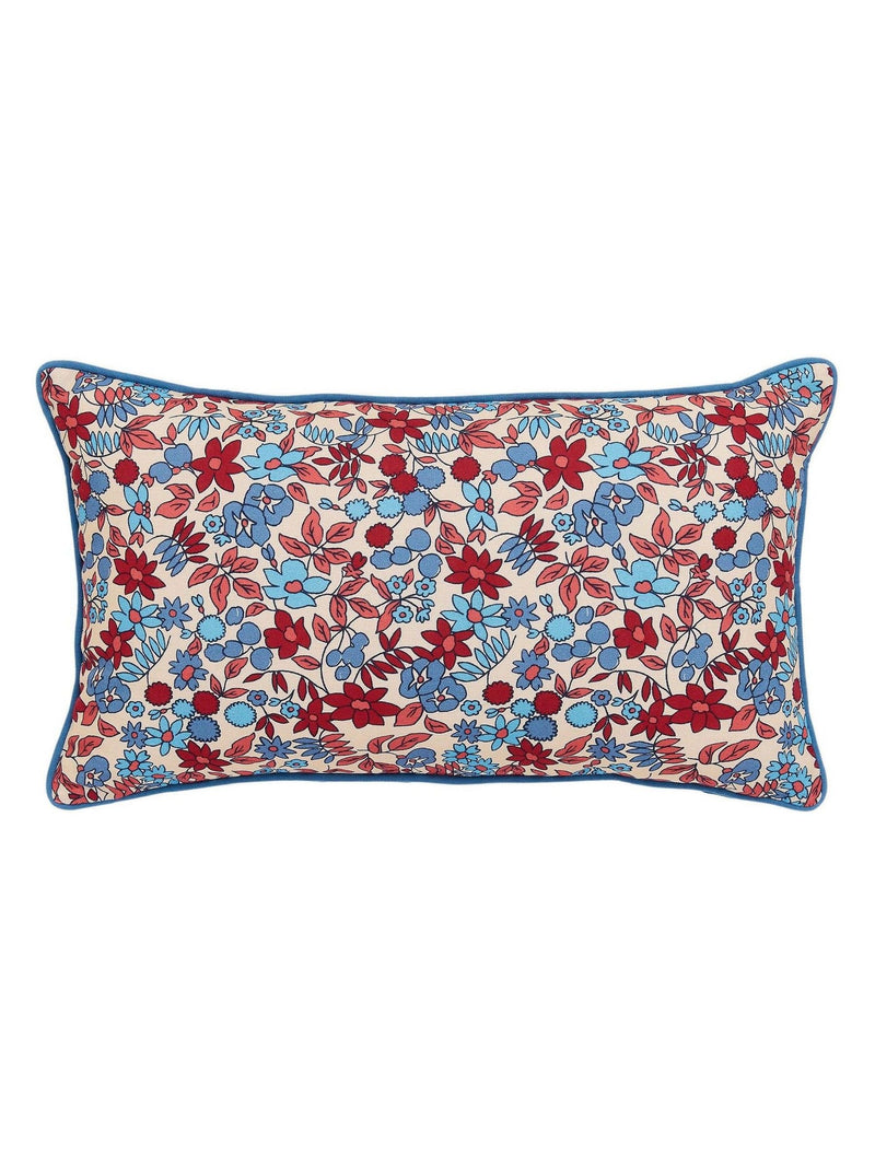 Land & Shore blue and red yarrow outdoor cushion 30x50cm, UK version