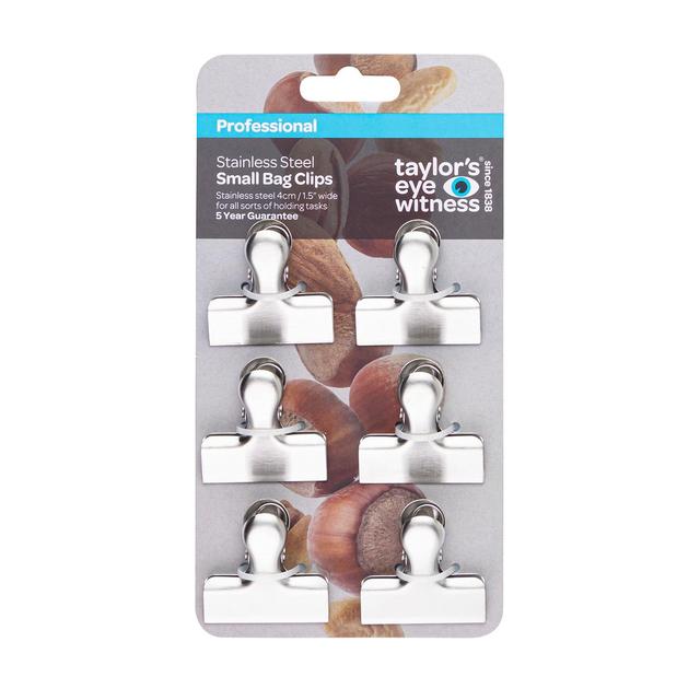 Stainless Steel Small Bag Clips 6 per pack GOODS M&S