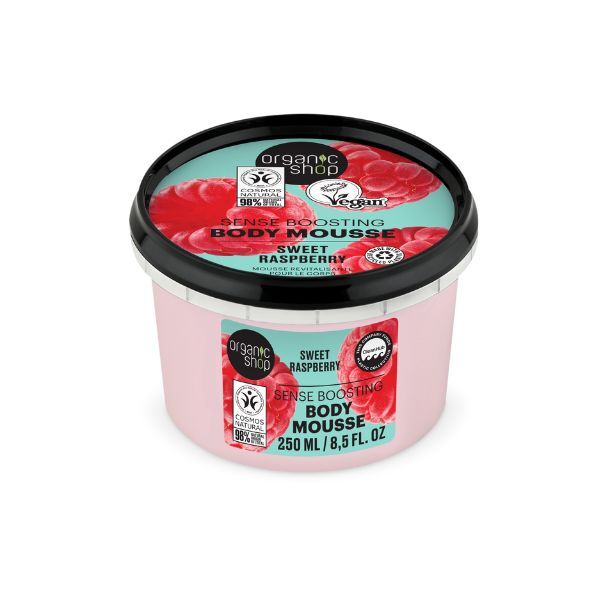Organic Shop sweet raspberry body mousse 250ml (British brand)