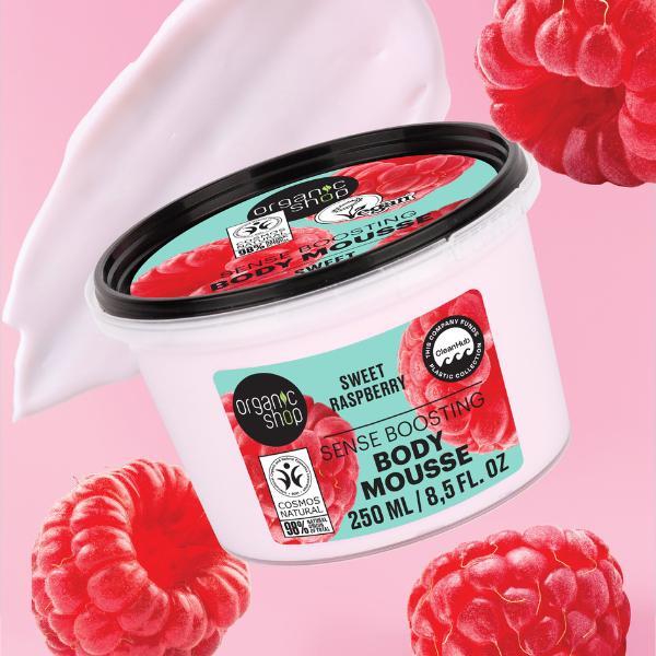 Organic Shop sweet raspberry body mousse 250ml (British brand)