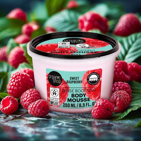 Organic Shop sweet raspberry body mousse 250ml (British brand)