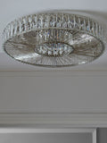Clear Aria flush ceiling light with bugle bead diffuser (British brand)