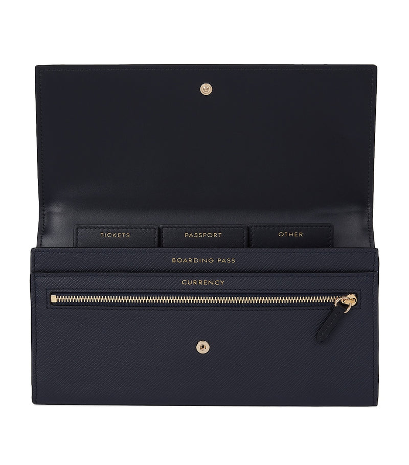 Smythson Leather Marshall Travel Wallet (British brand)