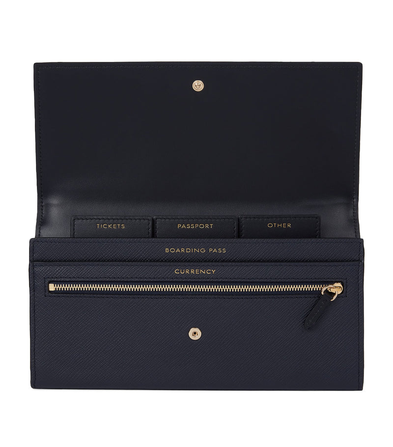 Smythson Leather Marshall Travel Wallet (British brand)