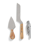 Harrods Cheese and Wine Serving Set with Olivewood Handles and Stainless Steel Knives- Buy online at McGrocer