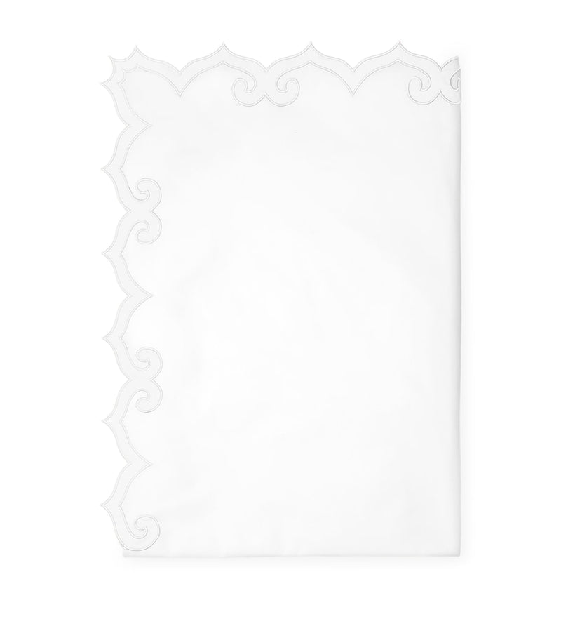 Pratesi king flat sheet with sateen appliqué 275cm x 275cm, imported from the UK