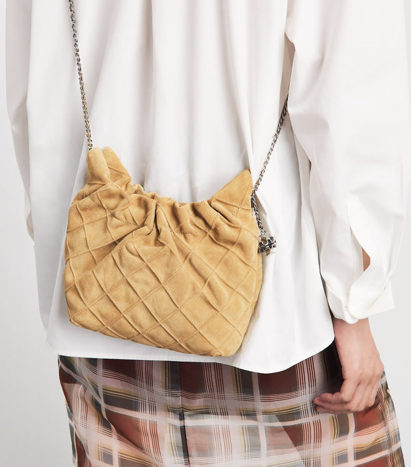 Tory Burch mini suede Flemming cross-body bag, imported from the UK