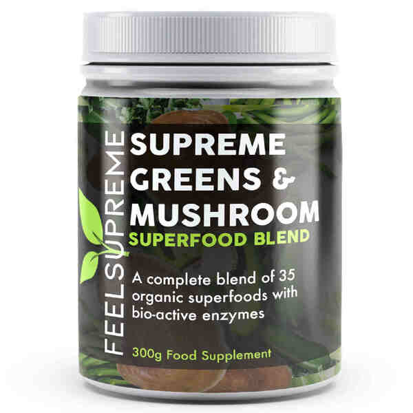Feel Supreme supreme greens and mushroom blend 300g, imported from the UK