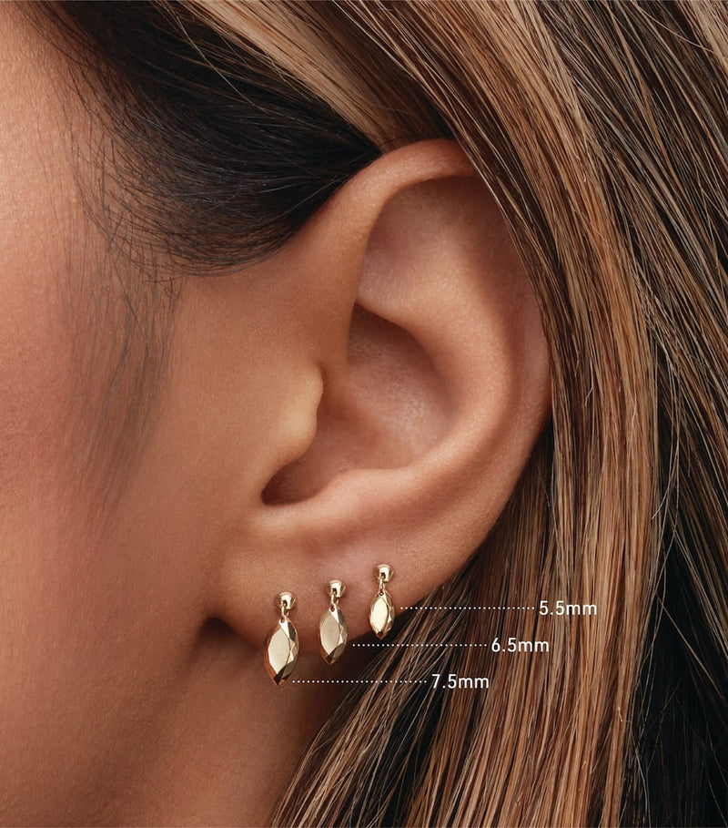 Maria Tash faceted marquise earring 7.5mm (British brand)