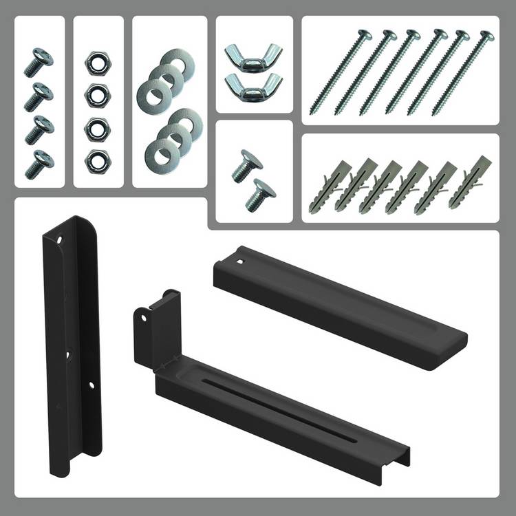 AVF microwave wall bracket in black, UK version