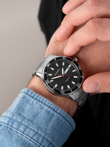 Next Sekonda Silver Midnight Analogue Watch 44mm With Stainless Steel Bracelet- Buy online at McGrocer