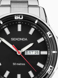 Sekonda Silver Midnight Analog Watch 44mm With Stainless Steel Bracelet (British brand)