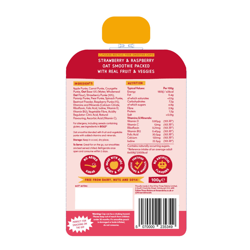 Three Robins Super Berry smoothie 6 x 100g, UK version
