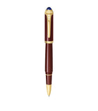 Cartier composite rollerball pen with gold-tone details and blue resin cabochon, 15cm length - British product