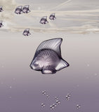 Lalique crystal fish sculpture purple, UK version