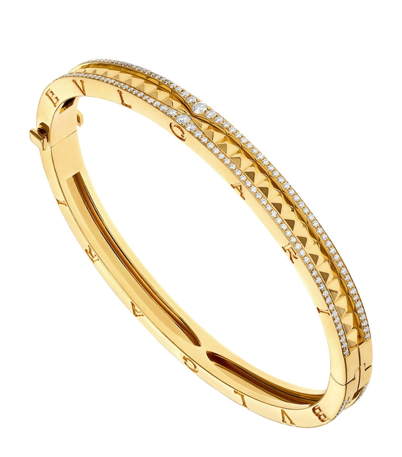 Bvlgari B.zero1 yellow gold diamond bangle - British product