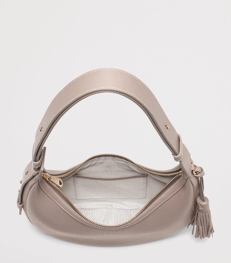 Aspinal Of London Soho Crescent small leather shoulder bag, UK version