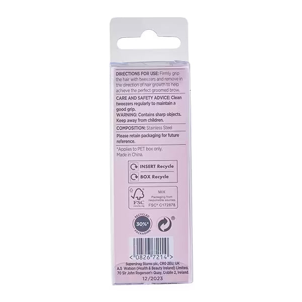 Studio London Slant Tip Tweezers stainless steel (British brand)