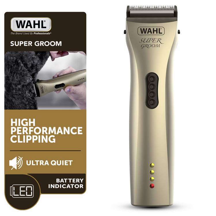 Wahl Super Groom Premium Rechargeable dog clipper kit (British brand)