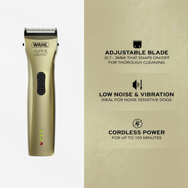 Wahl Super Groom Premium Rechargeable dog clipper kit (British brand)