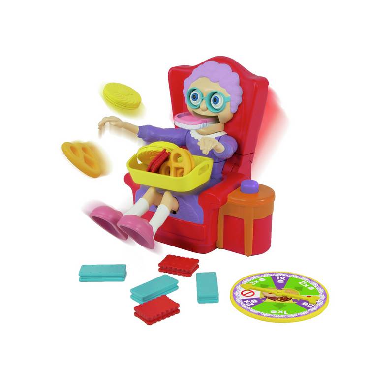 Greedy Granny board game box with biscuits - British product