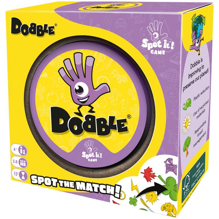 Dobble family card game 55 cards, UK version