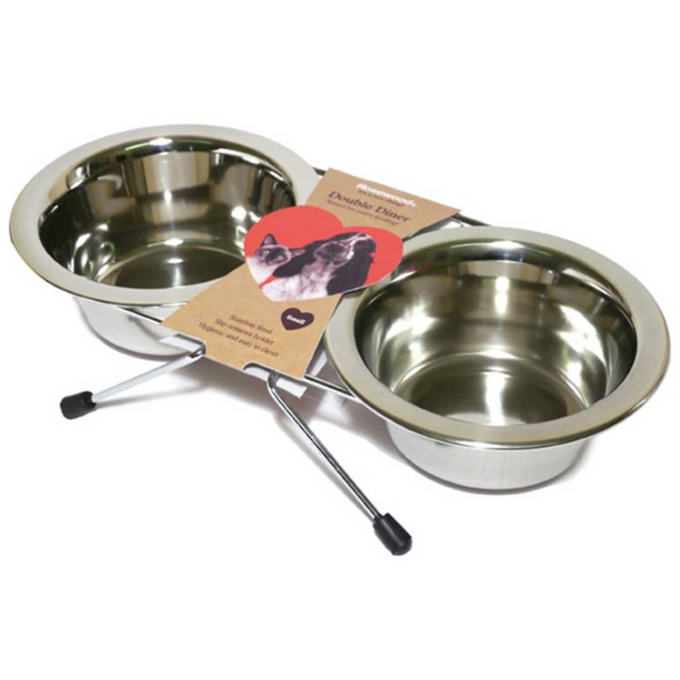 Rosewood double dog and cat diner medium, imported from the UK