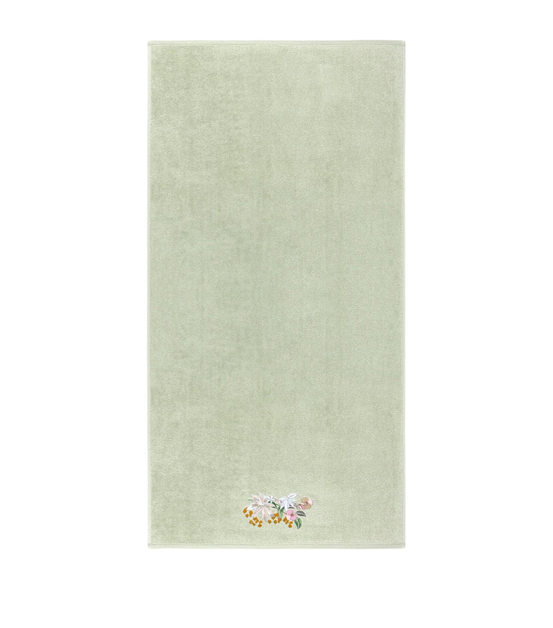Yves Delorme Embroidered Orchidee bath towel 70cm x 140cm (British brand)