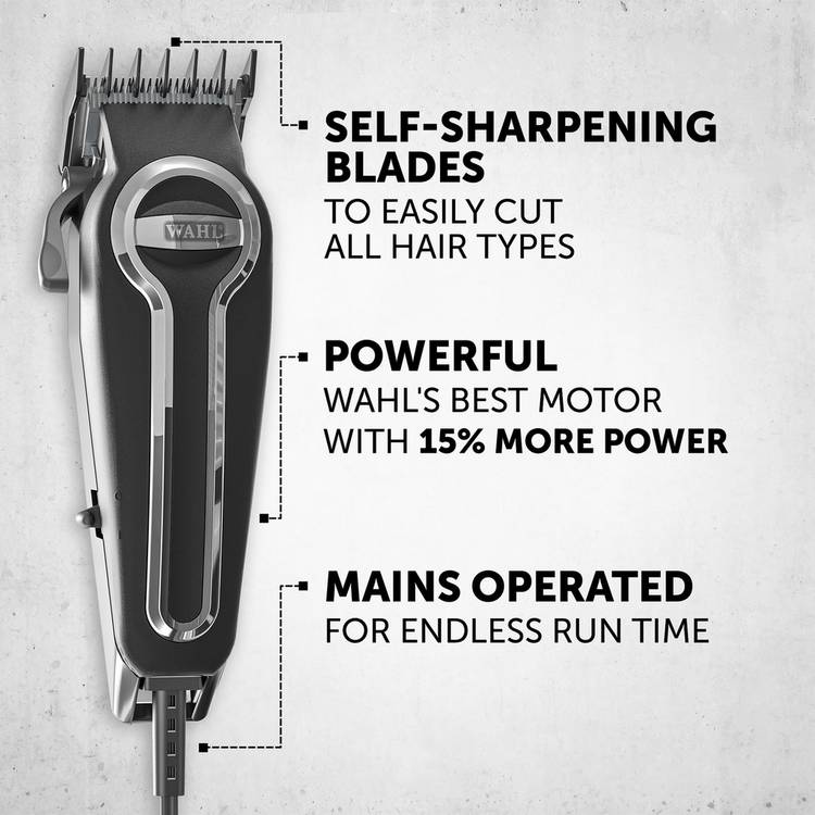 Wahl Elite Pro hair clipper set with accessories - British product