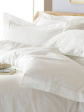 Paoletti White Oxford duvet cover and pillowcase set, imported from the UK