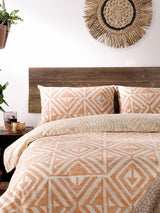 Furn Terracotta Orange Tanza Reversible Duvet Cover and Pillowcase Set