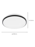 Eglo Pinetto LED ceiling light white plastic and black frame, UK version
