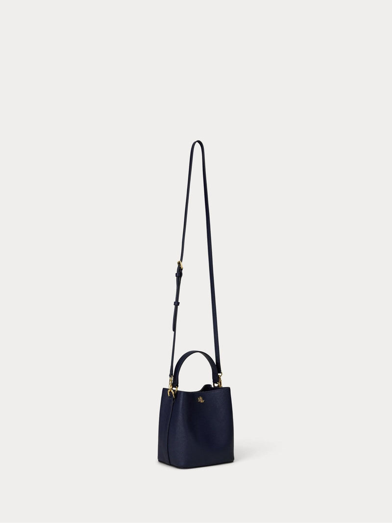 Lauren Ralph Lauren Reese bucket bag crosshatch leather, imported from the UK